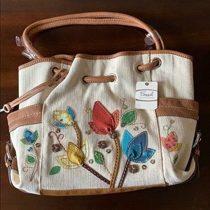 Fossil flower canvas bag
